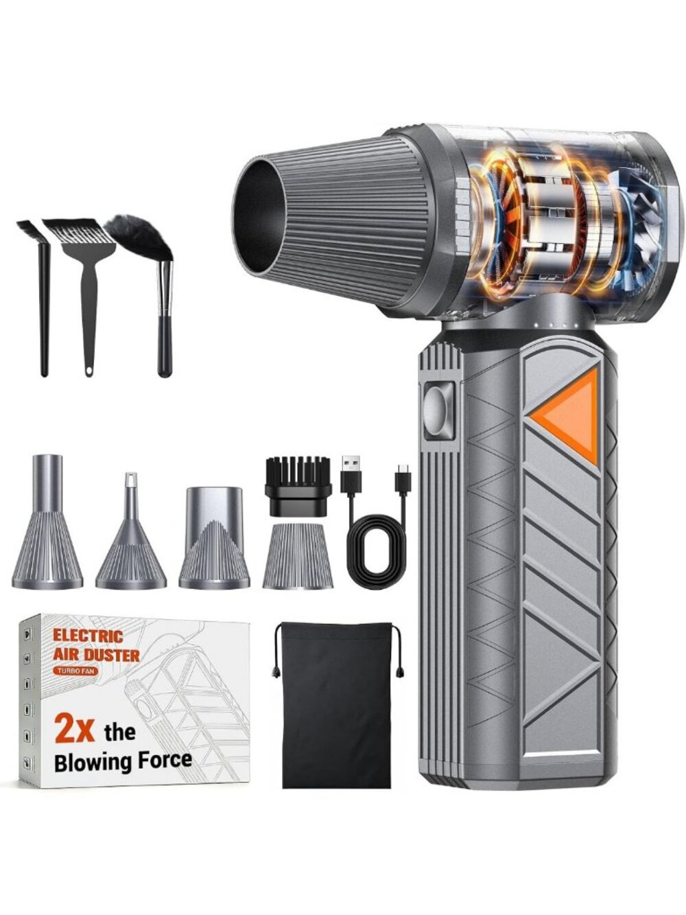 Compressed Air Duster, 350W Rechargeable Electric Air Duster, Mini Blower